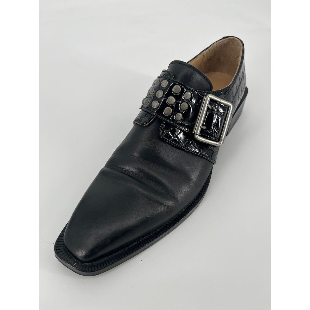 John Fluevog Moxie Magoo Magnum Shoes Sz Women's 10 Black Leather Monk Strap